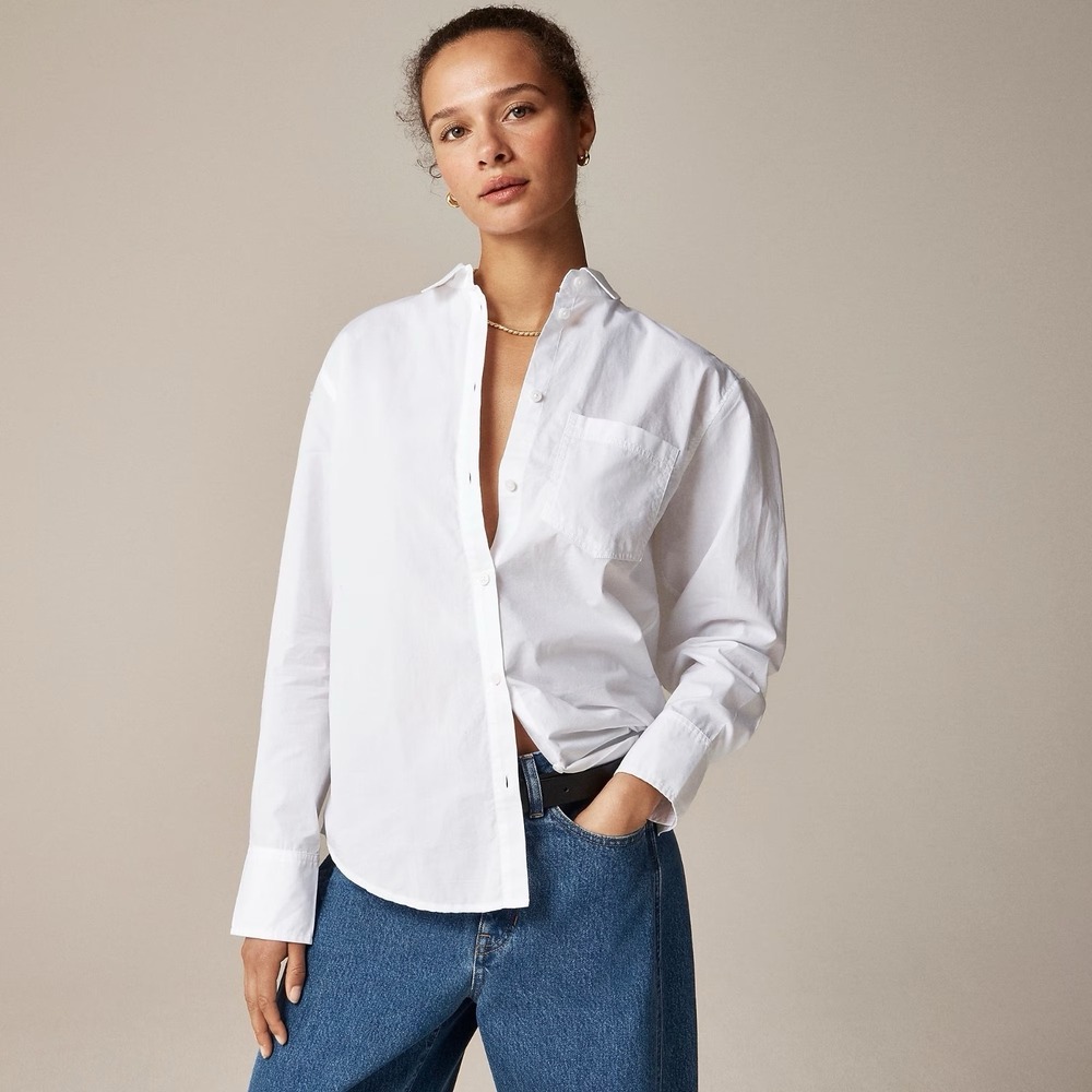 J. Crew Classic White Button-Down Shirt